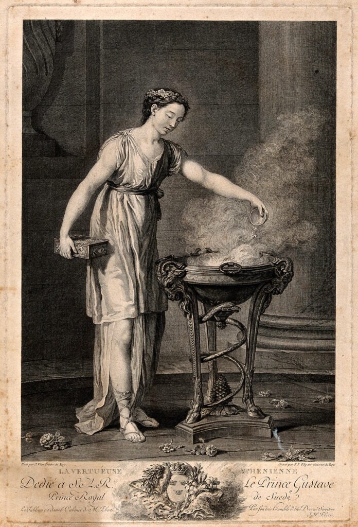 kobieta paląca kadzidło